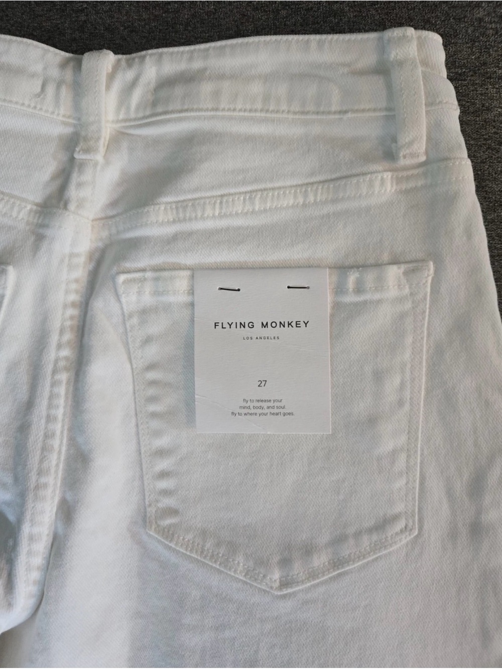 Flying Monkey White Denim Jeans with Back Pocket